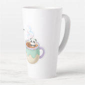 Cute Kawaii Panda in Tea Mug Illustration カフェラテマグ (右アングル)