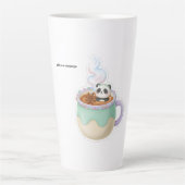Cute Kawaii Panda in Tea Mug Illustration カフェラテマグ (正面)