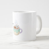Cute Kawaii Panda in Tea Mug Illustration ジャンボコーヒーマグカップ (正面右)