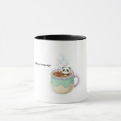 Cute Kawaii Panda in Tea Mug Illustration マグカップ (中央)