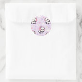 Cute Kawaii Panda Love Music Pattern ラウンドシール (バッグ)