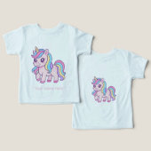 Cute Kawaii Pastel Unicorn Rainbow Girls Birthday  (デザイン正面&裏面)