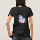 Cute Kawaii Pastel Unicorn Rainbow Girls Birthday Tシャツ (裏面)