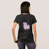 Cute Kawaii Pastel Unicorn Rainbow Girls Birthday Tシャツ (裏面フル)
