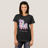 Cute Kawaii Pastel Unicorn Rainbow Girls Birthday Tシャツ (正面フル)