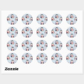 Cute Kawaii Penguin Hot Cocoa Pattern ラウンドシール (シート)
