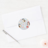 Cute Kawaii Penguin Love Mail Pattern ラウンドシール (封筒)