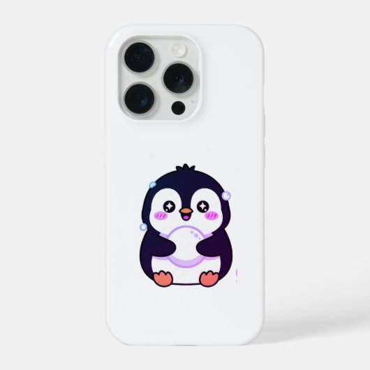 Cute Kawaii Penguin Winter Phone Case iPhoneケース (裏面)
