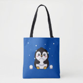 Cute Kawaii Penguin Winter Tote Bag トートバッグ (正面)