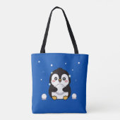 Cute Kawaii Penguin Winter Tote Bag トートバッグ (裏面)