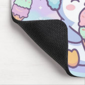Cute Kawaii Penguin with Ice Cream Mouse Pad マウスパッド (コーナー)