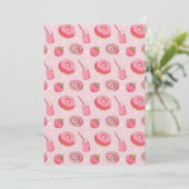 Cute Kawaii Pink Aesthetic Foods Seamless Pattern 招待状 (スタンド正面)