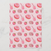 Cute Kawaii Pink Aesthetic Foods Seamless Pattern 招待状 (正面)