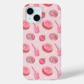 Cute Kawaii Pink Aesthetic Foods Seamless Pattern Case-Mate iPhoneケース (裏面)