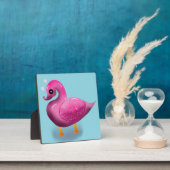 Cute Kawaii Pink Duck & Hearts Nursery Art フォトプラーク (インサイチュ)