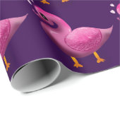 Cute Kawaii Pink Duck & Hearts Nursery Art ラッピングペーパー (ロールコーナー)