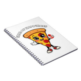 Cute Kawaii Pizza Notebook Fun Cartoon Food Cover ノートブック