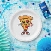 Cute Kawaii Pizza Slice Paper Plates Fun Party Foo ペーパープレート (パーティー)