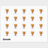 Cute Kawaii Pizza Sticker ラウンドシール (シート)