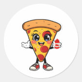 Cute Kawaii Pizza Sticker ラウンドシール (正面)