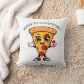Cute Kawaii Pizza Throw Pillow – Adorable Cartoon  クッション (ブランケット)