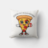 Cute Kawaii Pizza Throw Pillow – Adorable Cartoon  クッション (正面)