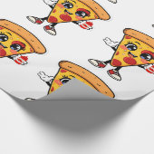 Cute Kawaii Pizza Wrapping Paper for Kids Birthday ラッピングペーパー (角)