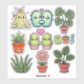 Cute Kawaii Plants シール (シート)