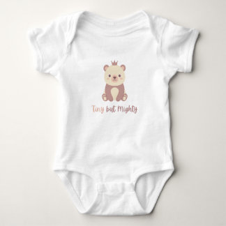 Cute Kawaii Prince Bear "Tiny but Mighty" Baby Bod ベビーボディスーツ