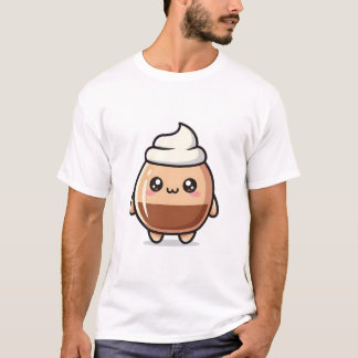 Cute Kawaii Pudding – Adorable Dessert Character Tシャツ