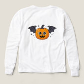 Cute Kawaii Pumpkin Bat Halloween PNG (デザイン背面)
