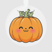 Cute Kawaii Pumpkin Face - Thanksgiving オーナメント (裏面)
