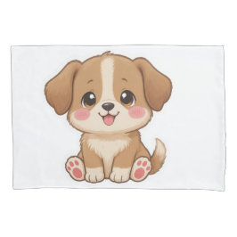 Cute Kawaii Puppy Character Design 枕カバー