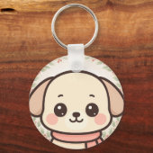 Cute Kawaii Puppy Face Keychain キーホルダー (正面)