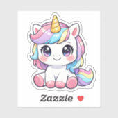 Cute Kawaii Rainbow Unicorn Vinyl Sticker シール (シート)