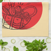 Cute Kawaii Ramen - Funny Japanese Food  キッチンタオル (折り畳み)