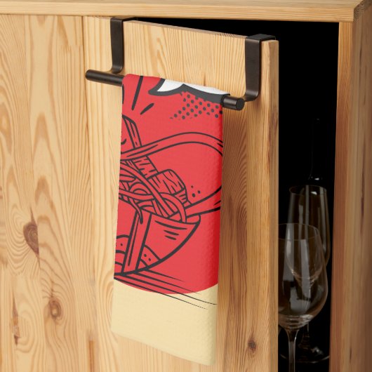 Cute Kawaii Ramen - Funny Japanese Food  キッチンタオル (三つ折り)