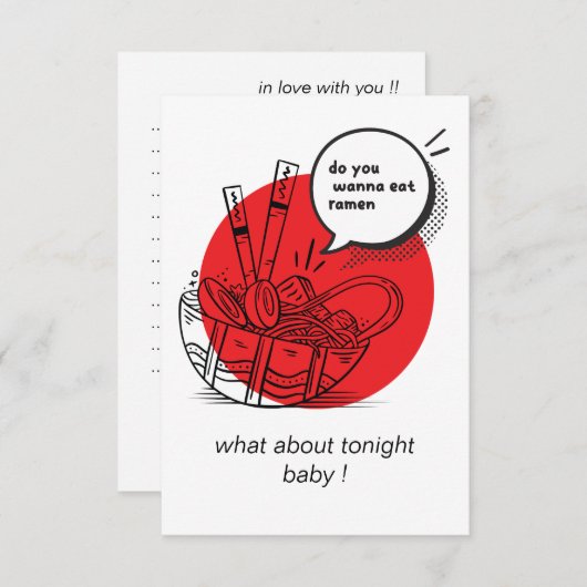 Cute Kawaii Ramen - Funny Japanese Food サンキューカード (正面/裏面)