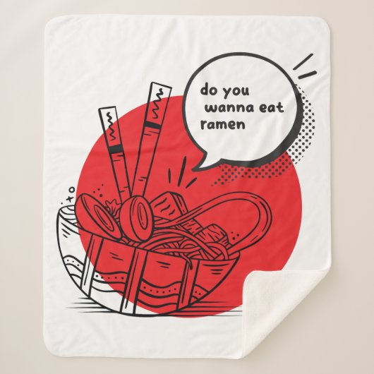 Cute Kawaii Ramen - Funny Japanese Food  シェルパブランケット (正面)