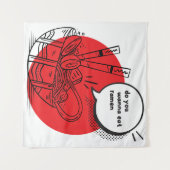 Cute Kawaii Ramen - Funny Japanese Food  タペストリー (正面(横))