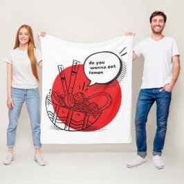 Cute Kawaii Ramen - Funny Japanese Food  フリースブランケット