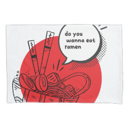 Cute Kawaii Ramen - Funny Japanese Food  枕カバー