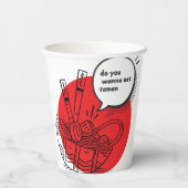 Cute Kawaii Ramen - Funny Japanese Food  紙コップ (裏面)