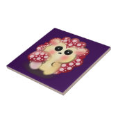 Cute Kawaii Red Mushroom Hedgehog Toadstool Art タイル (側面)