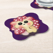 Cute Kawaii Red Mushroom Hedgehog Toadstool Art ペーパーコースター (アングル)