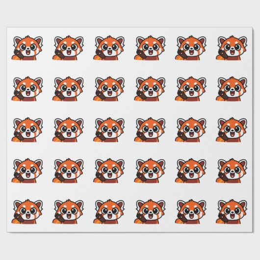 Cute Kawaii Red Panda Pattern Wrapping Paper for G ラッピングペーパー (フラット)