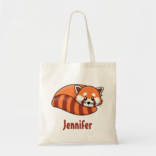 Cute kawaii red panda tote bag トートバッグ (正面)