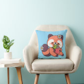 Cute Kawaii Red Panda with Strawberry クッション (椅子)