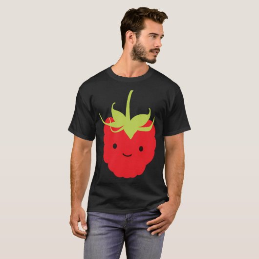 Cute Kawaii Red Raspberry Tシャツ (正面フル)