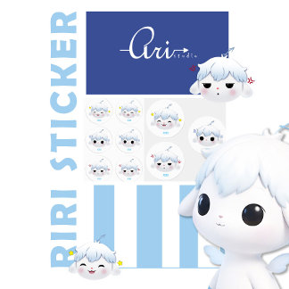 Cute Kawaii Riri Emotion Sticker Sheet ラベル